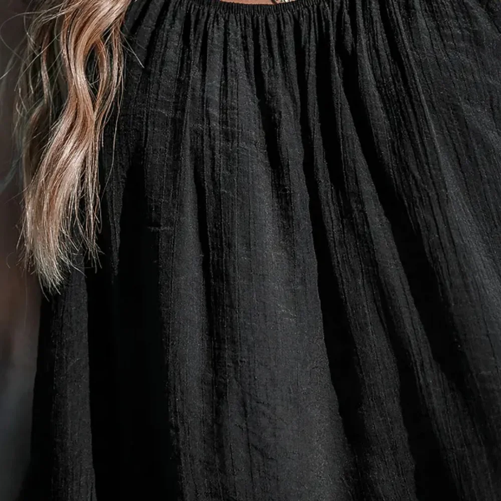 Nwt Cupshe Black Loose Scoop Neck Mini Swim Cover-Up Size Medium - Picture 7 of 15